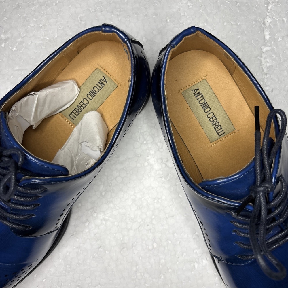 Antonio Cerrelli Blue Lace-up Men's Dress Shoes Sizes 9 - Picture 3 of 8